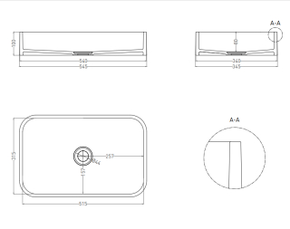 Накладная раковина Salini Callista 01 S-Sense 1101104G 55см белый глянцевый
